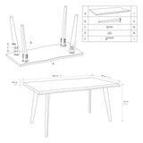 Tavolo ALICUDI con piano in legno finitura rovere rustico e gambe in metallo nero 160x90cm