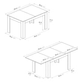 tavolo lipari in legno finitura rovere e base bianca, allungabile 120×80 cm – 170×80 cm, ideale per ospitare pranzi o...