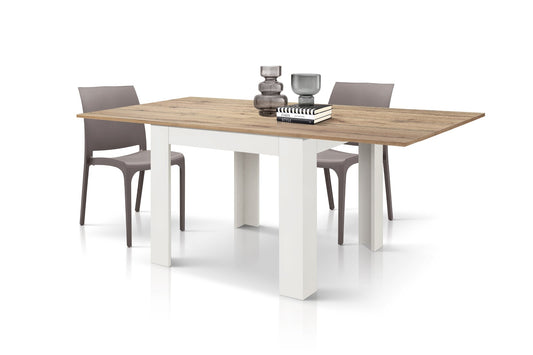 tavolo lipari finitura rovere allungabile a libro 90×90 cm – 180×90 cm, dettaglio della struttura in legno o metallo