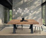 tavolo gallipoli in legno nobilitato effetto rovere rustico con gambe a x in legno antracite, allungabile 180×90 cm – 480×90...