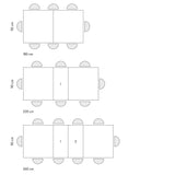 tavolo allungabile amalfi in legno grigio cemento e gambe a x antracite, allungabile 180×90 cm – 260×90 cm, superficie...