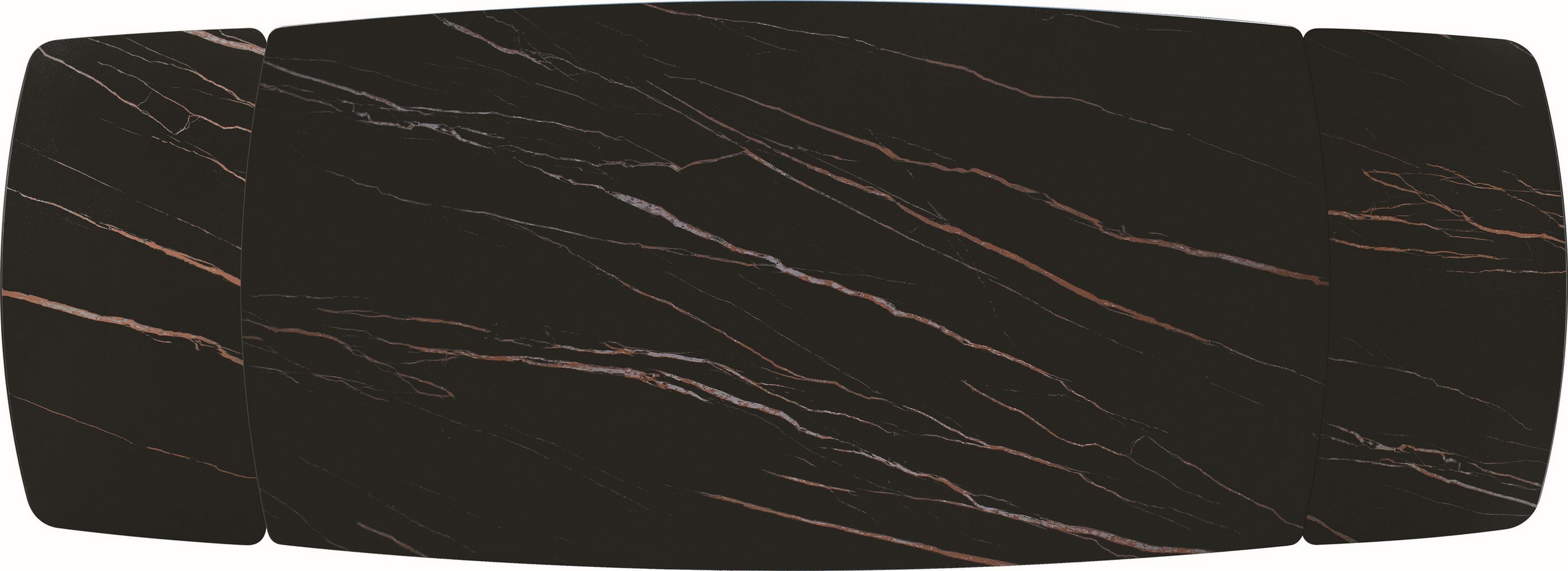 tavolo figari in vetroceramica matt golden nero con gambe a x in metallo bronzo, allungabile 160×90 cm – 240×90 cm, ideale...