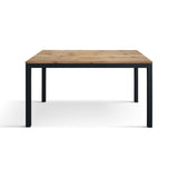 tavolo tropea in legno, finitura rovere rustico e base in metallo verniciato antracite, allungabile 160×90 cm – 210×90 cm,...