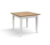 tavolo rimini in legno finitura rovere rustico e struttura in legno bianco 80×80 cm, tavolo elegante adatto a sala da pranzo...
