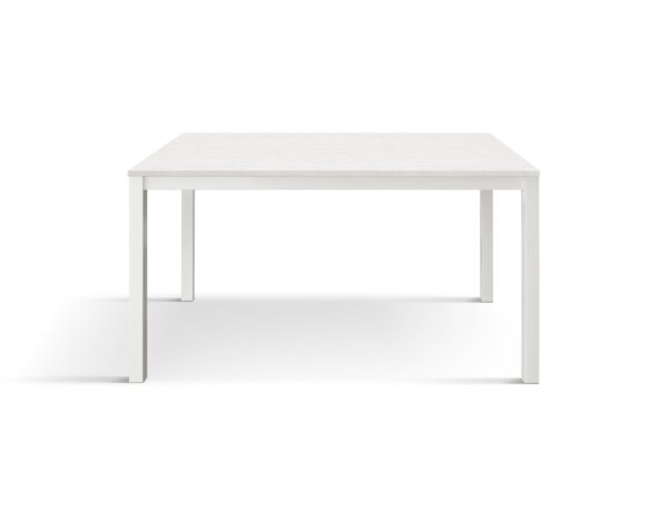 Tavolo RAVENNA in legno bianco anticato e struttura in metallo bianco 110×68 cm