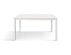 Tavolo RAVENNA in legno bianco anticato e struttura in metallo bianco 110×68 cm