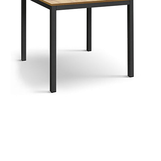 tavolo ravenna in legno finitura rovere rustico e struttura in metallo grigio antracite 80×80 cm, dettaglio della struttura...