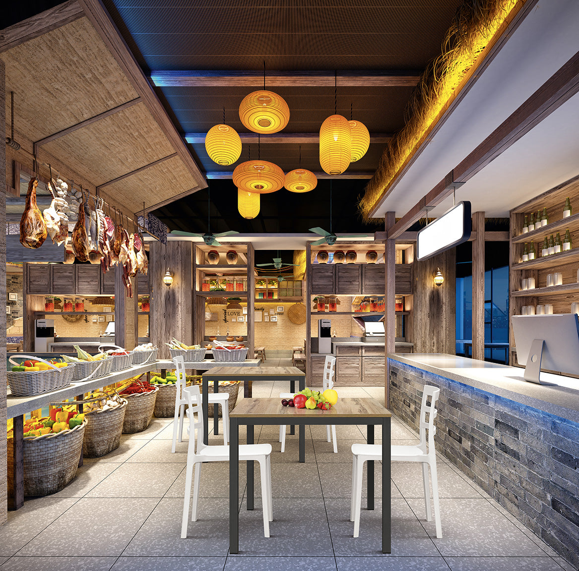 tavolo ravenna in legno finitura grigio cemento e struttura in metallo grigio antracite 80×80 cm, superficie resistente e...