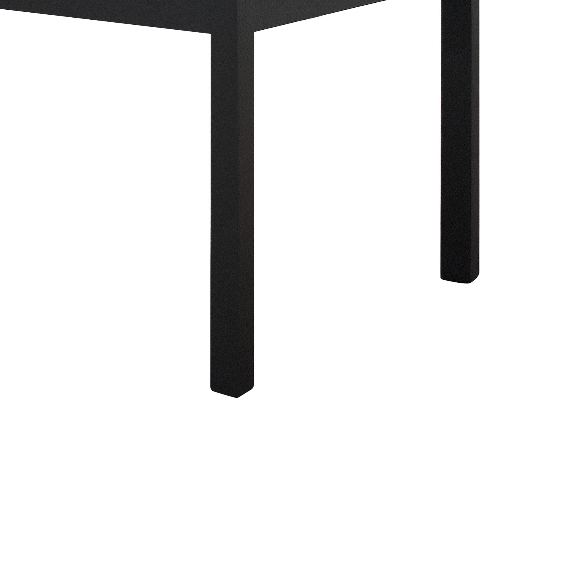 tavolo ravenna in legno finitura bianco anticato e struttura in metallo grigio antracite 80×80 cm, vista ambientata con...