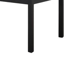 tavolo ravenna in legno finitura bianco anticato e struttura in metallo grigio antracite 80×80 cm, vista ambientata con...