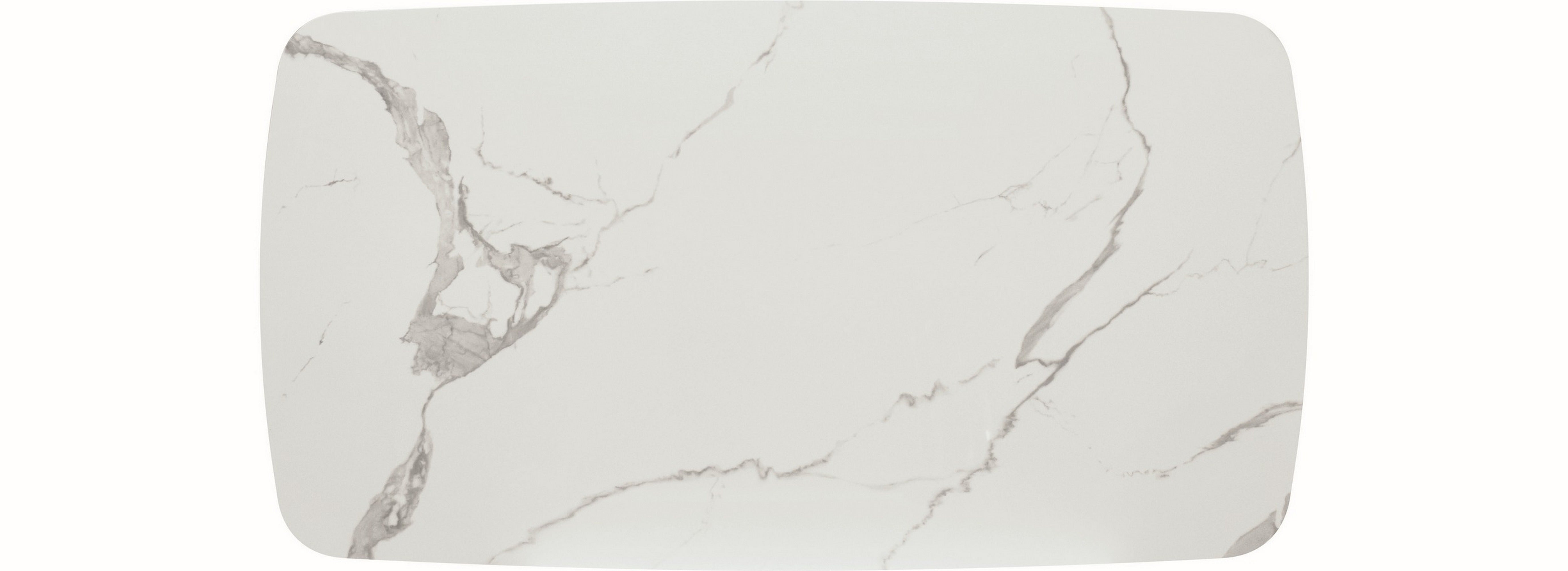 tavolo malta in vetroceramica effetto marmo statuario, allungabile con base noce 160×90 cm – 240×90 cm, design moderno per...