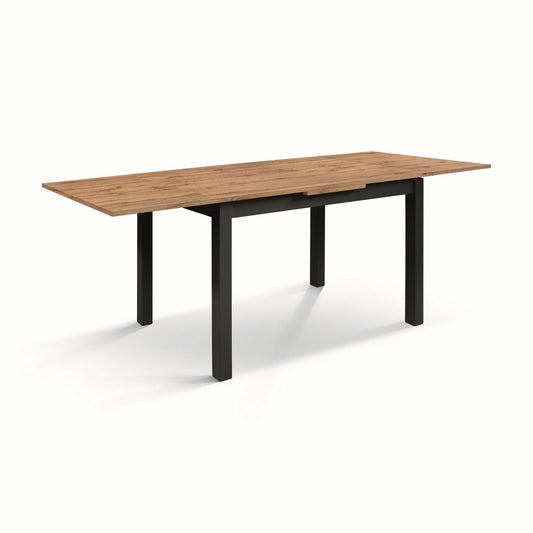 tavolo positano in legno effetto rovere e gambe antracite, allungabile 140×80 cm – 220×80 cm, dettaglio della struttura in...