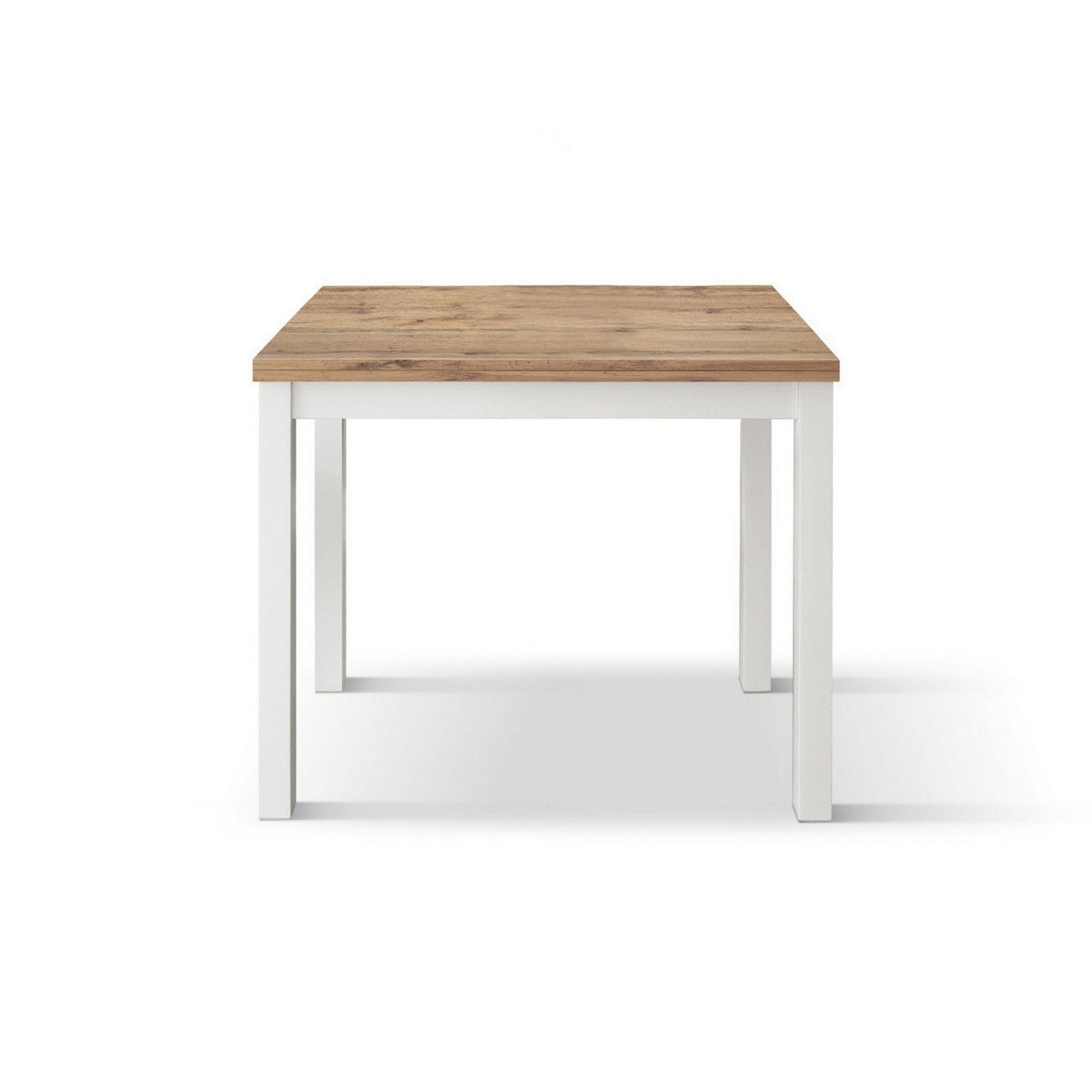 tavolo positano in legno effetto rovere e gambe bianche, allungabile a libro 90×90 cm – 180×90 cm, tavolo elegante adatto a...