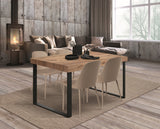 tavolo cinquale in legno, finitura rovere rustico con gambe in metallo antracite, allungabile 140×90 cm – 220×90 cm, vista...