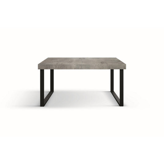 tavolo cinquale in legno, finitura grigio cemento con gambe in metallo antracite, allungabile 140×90 cm – 220×90 cm, tavolo...