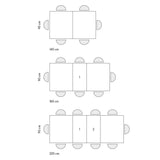 tavolo cinquale in legno, finitura grigio cemento con gambe in metallo antracite, allungabile 140×90 cm – 220×90 cm,...