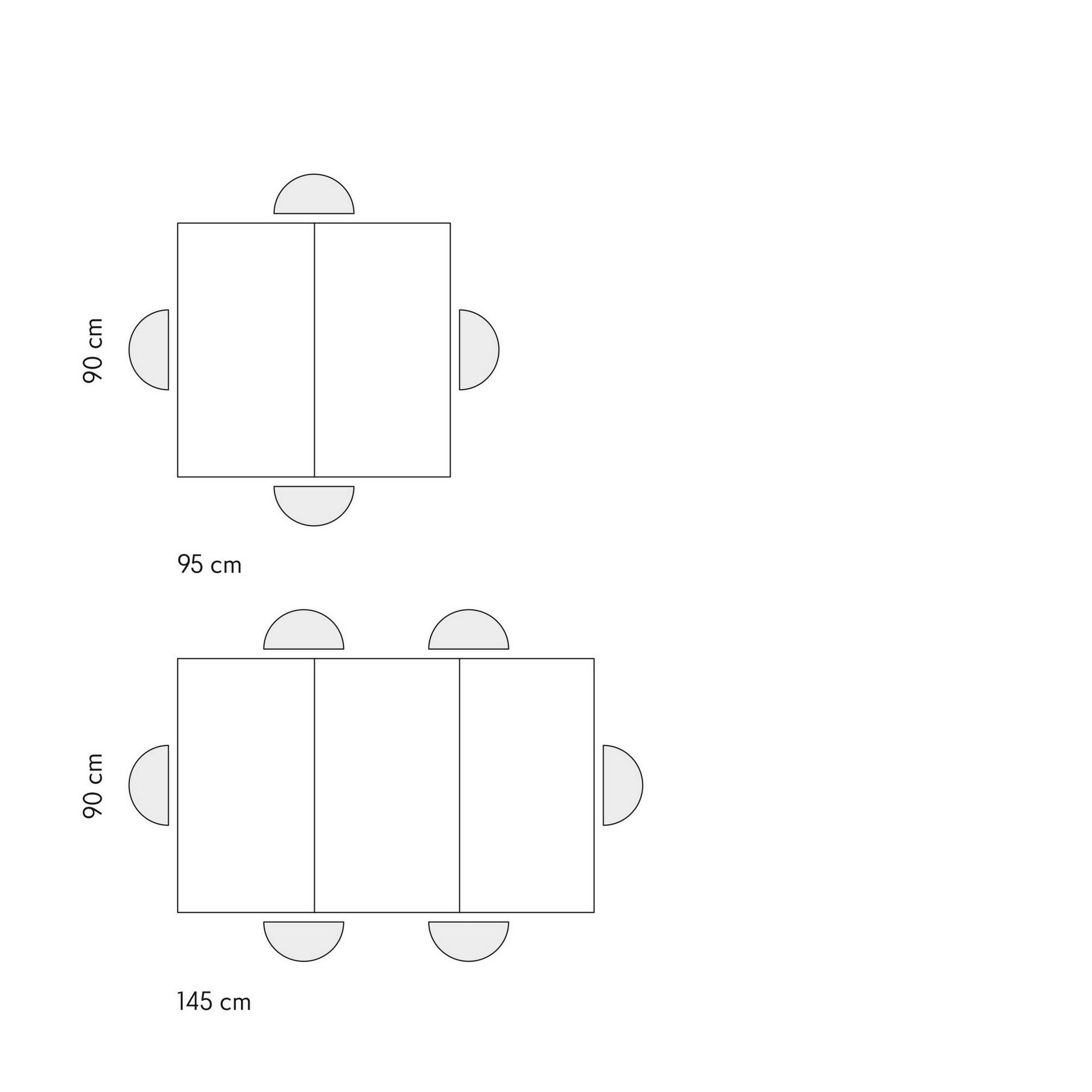 tavolo forte dei marmi in legno, finitura bianco frassinato e gambe incrociate in metallo antracite, allungabile 95×90 cm –...