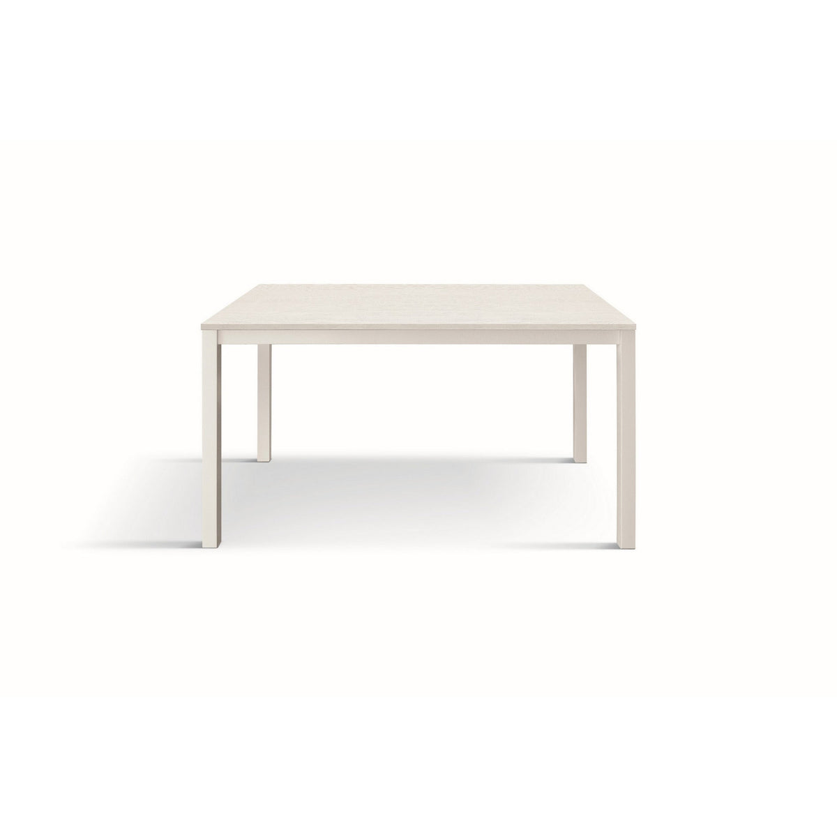 tavolo tropea in legno, finitura bianco frassinato e base in metallo verniciato bianco, allungabile 140×80 cm – 190×80 cm,...