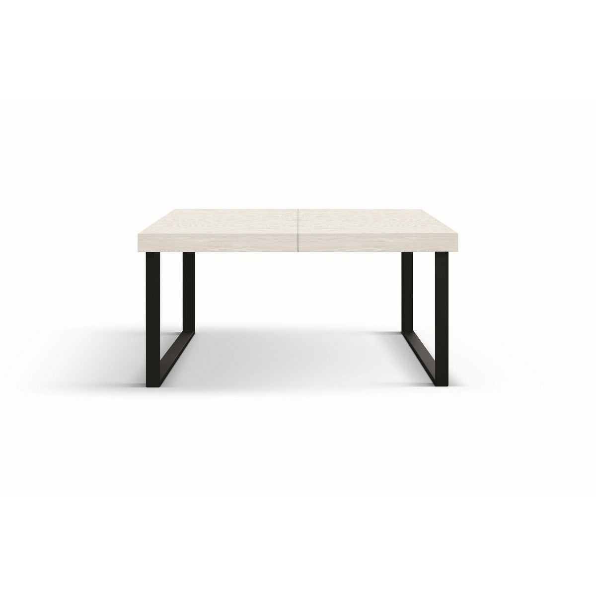 tavolo cinquale in legno, finitura bianco frassinato con gambe in metallo antracite, allungabile 160×90 cm – 240×90 cm,...