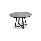 tavolo rotondo pantelleria in legno effetto grigio cemento con base a x in metallo antracite, allungabile ⌀120 cm – ⌀170 cm,...