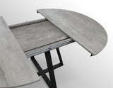 tavolo rotondo pantelleria in legno effetto grigio cemento con base a x in metallo antracite, allungabile ⌀120 cm – ⌀170 cm,...