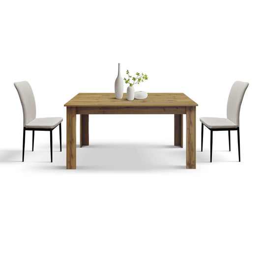 tavolo zagabria in legno, finitura rovere rustico, allungabile 120×80 cm – 160×80 cm, tavolo elegante adatto a sala da...