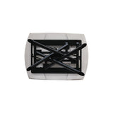 tavolo bonifacio in ceramica bianco statuario e base in metallo verniciato nero, allungabile 120×88 cm – 180×88 cm, perfetto...