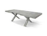 tavolo allungabile amalfi in legno effetto grigio cemento e gambe a x grigio cemento, allungabile 160×90 cm – 240×90 cm,...