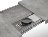tavolo allungabile amalfi in legno effetto grigio cemento e gambe a x grigio cemento, allungabile 160×90 cm – 240×90 cm,...
