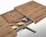 tavolo carrara in legno, finitura rovere rustico e base in metallo verniciato antracite, allungabile 140×90 cm – 220×90 cm,...