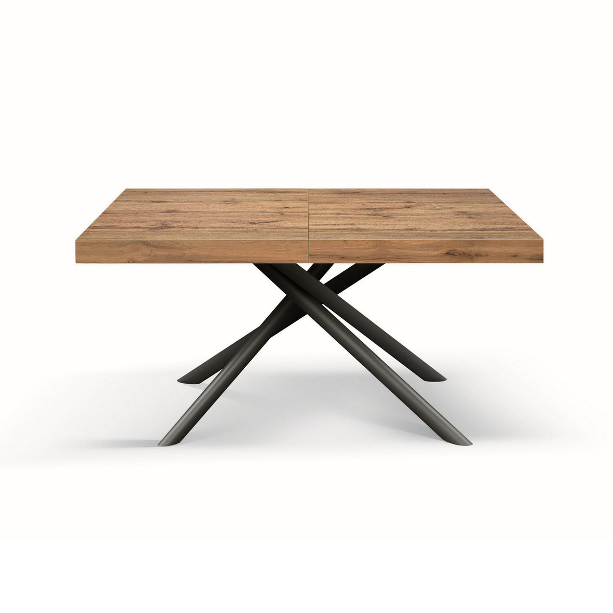 tavolo carrara in legno, finitura rovere rustico e base in metallo antracite, allungabile 160×90 cm – 240×90 cm, tavolo...