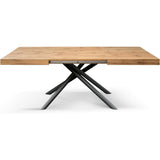 tavolo carrara in legno, finitura rovere rustico e base in metallo antracite, allungabile 160×90 cm – 240×90 cm, dettaglio...