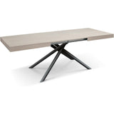 tavolo carrara in legno, finitura olmo perla e base in metallo verniciato antracite, allungabile 160×90 cm – 240×90 cm,...