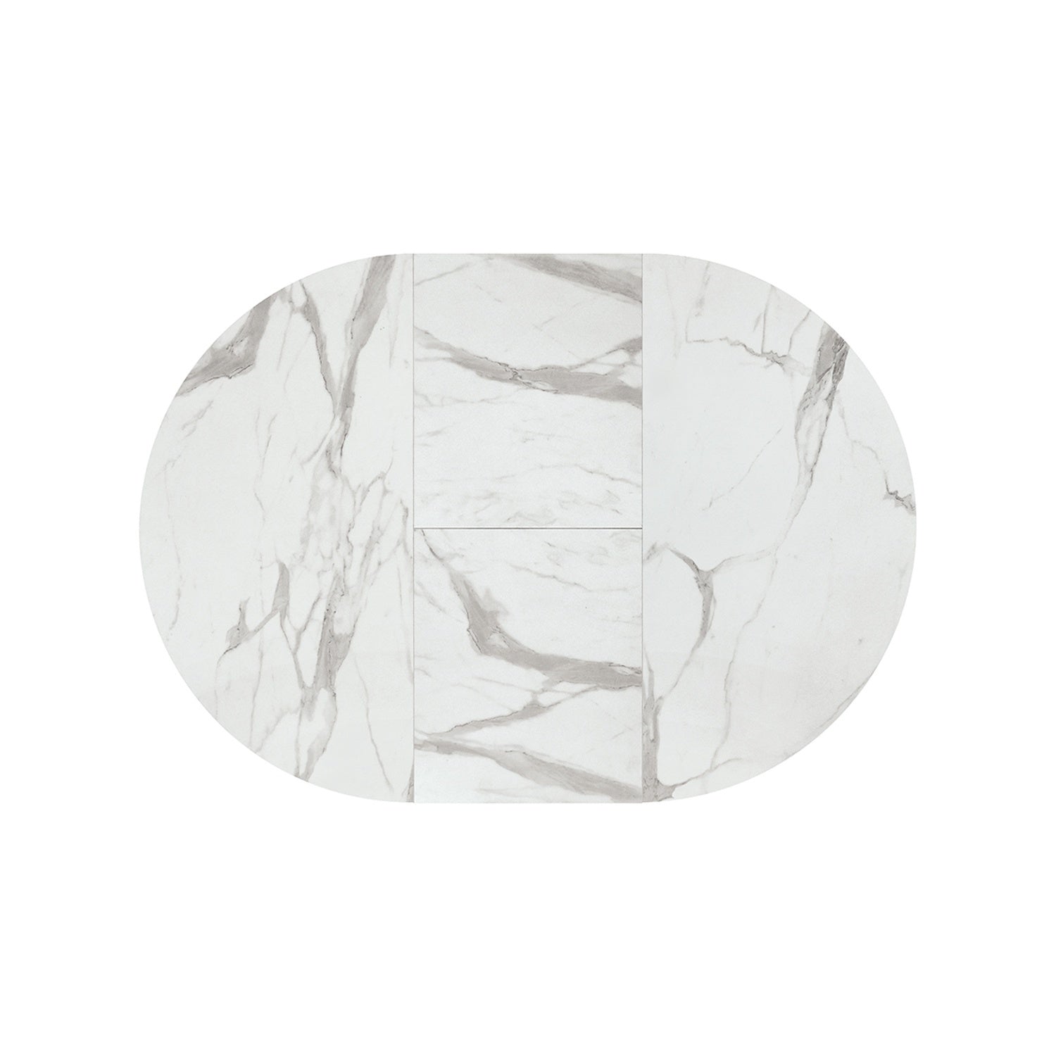 tavolo rotondo pantelleria in legno, finitura bianco statuario e gambe in metallo nero, allungabile ø120xh75,3 cm –...