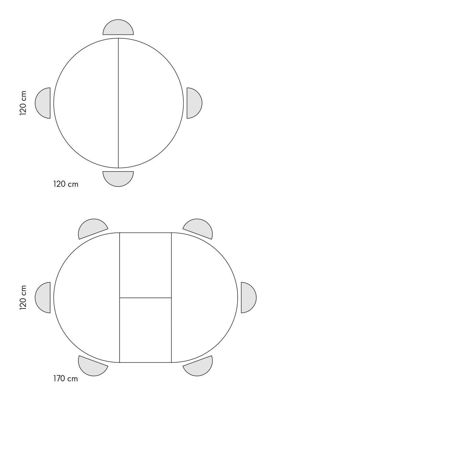 tavolo rotondo pantelleria in legno, finitura bianco statuario e gambe in metallo nero, allungabile ø120xh75,3 cm –...