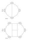 tavolo rotondo pantelleria in legno, finitura bianco statuario e gambe in metallo nero, allungabile ø120xh75,3 cm –...