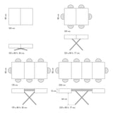 tavolino camogli in legno, finitura bianco statuario e base in metallo nero trasformabile, 120×80 cm – 220×80 cm, perfetto...