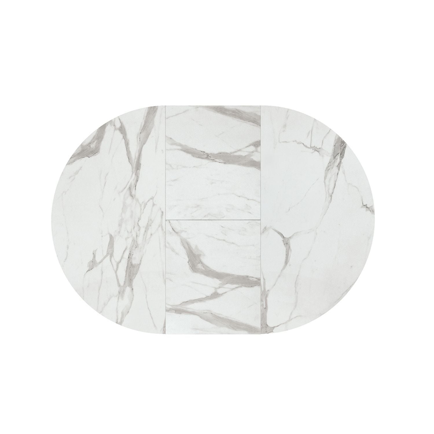 tavolo rotondo pantelleria in legno, finitura bianco statuario e gambe in metallo nero, allungabile ø120xh75,3 cm –...