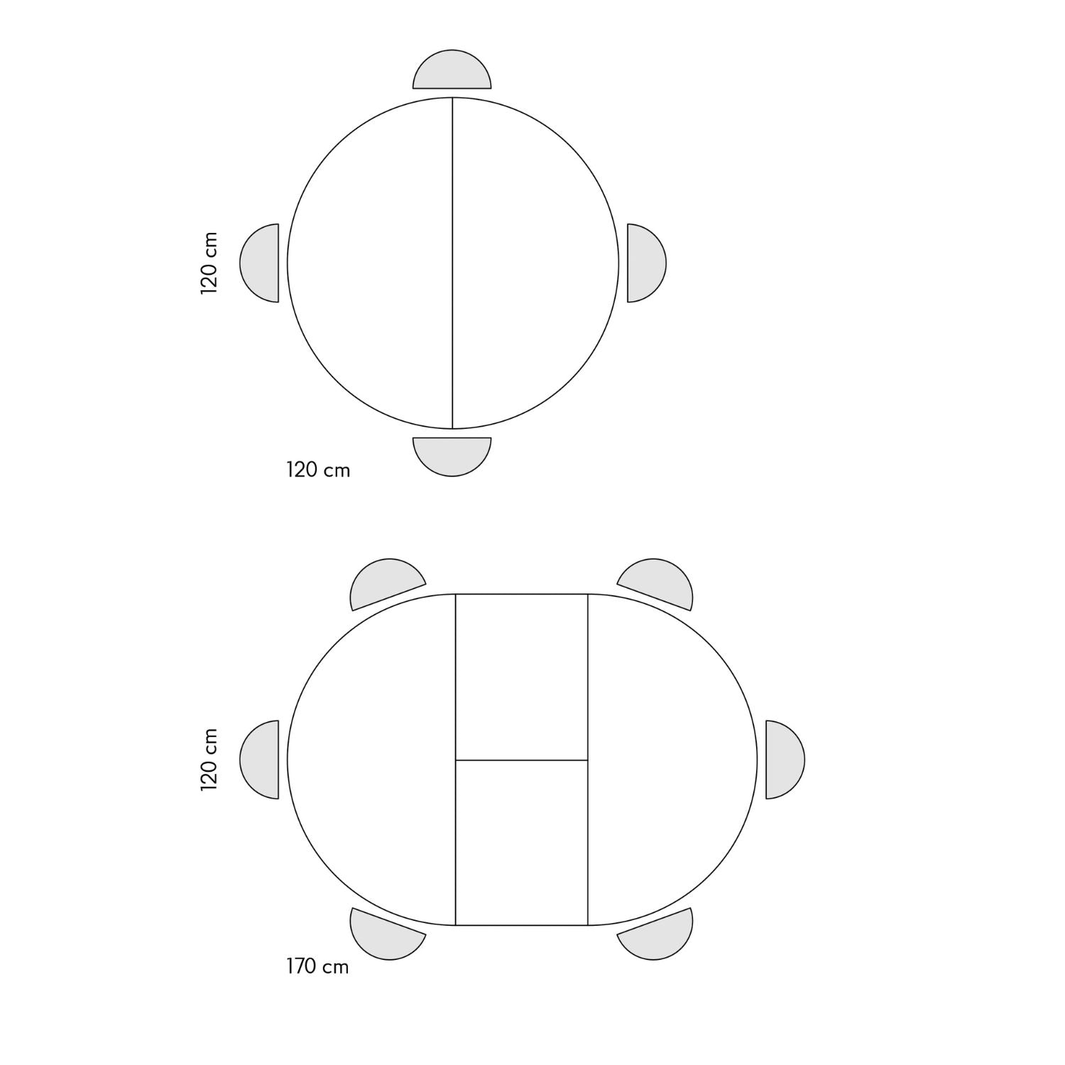 tavolo rotondo pantelleria in legno, finitura bianco statuario e gambe in metallo nero, allungabile ø120xh75,3 cm –...
