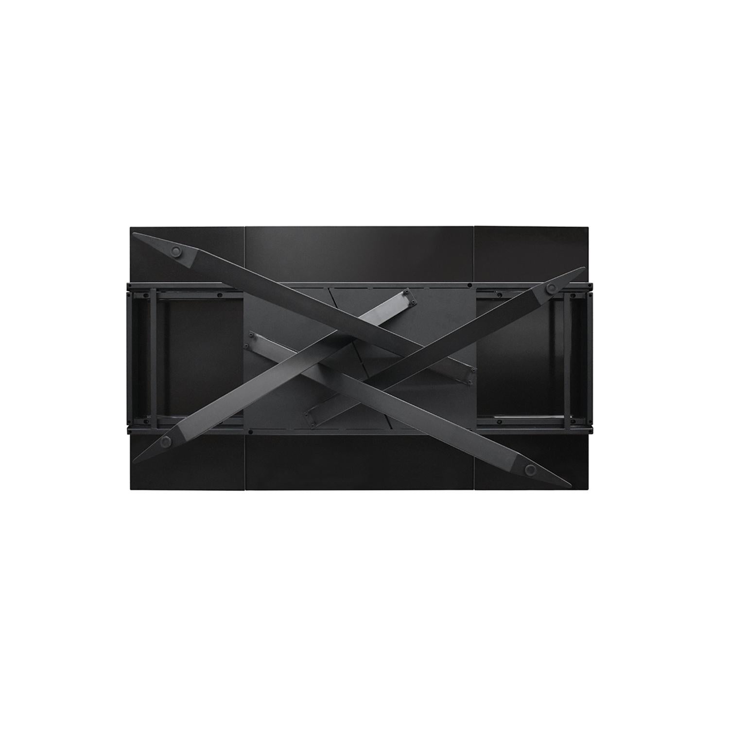 tavolo calvi in ceramica, effetto marmo nero e base in metallo verniciato nero, allungabile 160×90 cm-240×90 cm, perfetto...