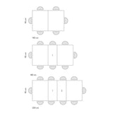 tavolo carrara in legno, finitura grigio cemento e base in metallo verniciato antracite, allungabile 180×90 cm – 260×90 cm,...