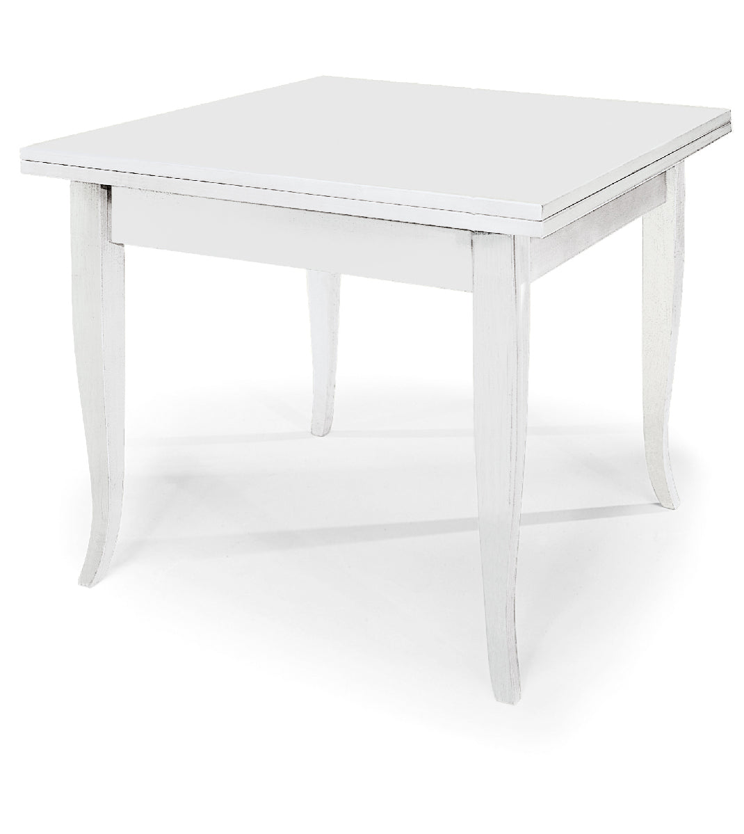 tavolo santa croce bianco allungabile a libro 90×90 cm – 180×90 cm, tavolo elegante adatto a sala da pranzo o cucina