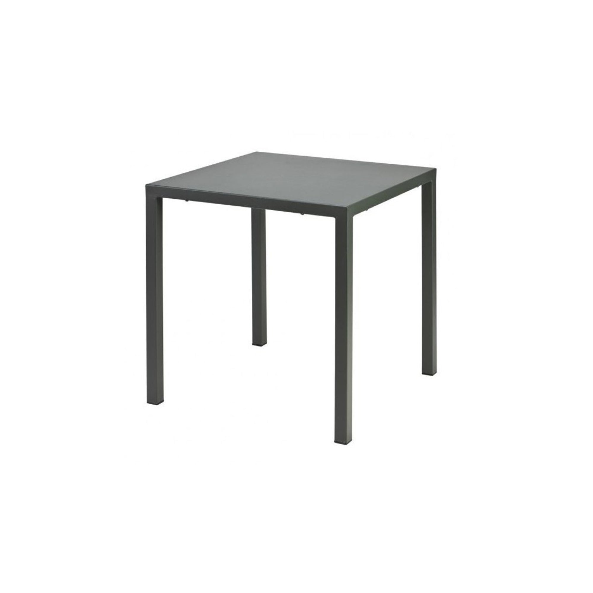 tavolo tolone in metallo antracite 80×80 cm, impilabile, dettaglio dei materiali trattati per uso esterno