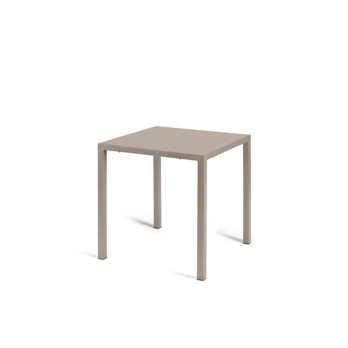 tavolo tolone in metallo tortora 80×80 cm, impilabile, tavolo da giardino perfetto per pranzi all’aperto