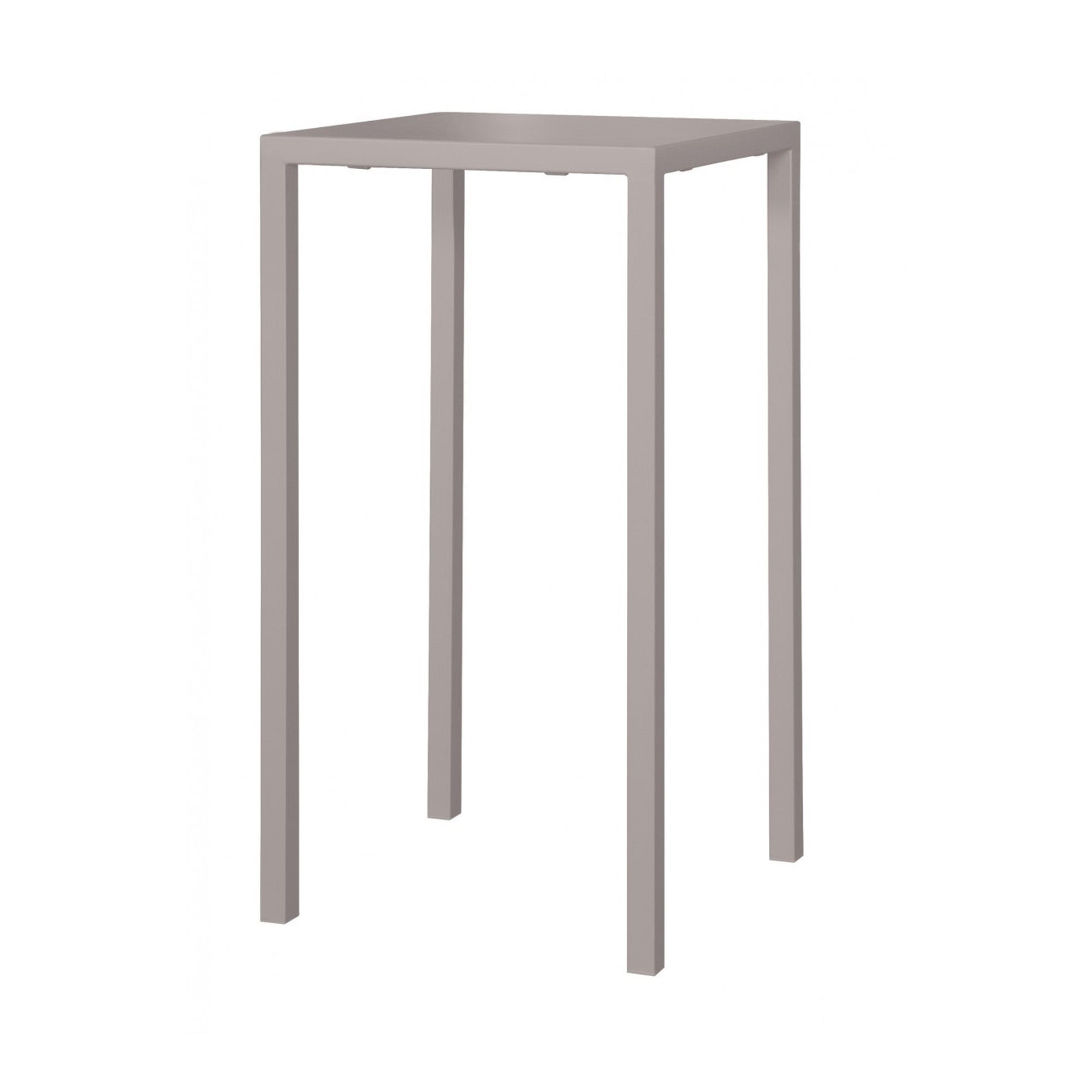 tavolo alto zurigo in metallo tortora 60×60 cm, impilabile, tavolo da giardino perfetto per pranzi all’aperto