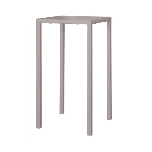 tavolo alto zurigo in metallo tortora 60×60 cm, impilabile, tavolo da giardino perfetto per pranzi all’aperto