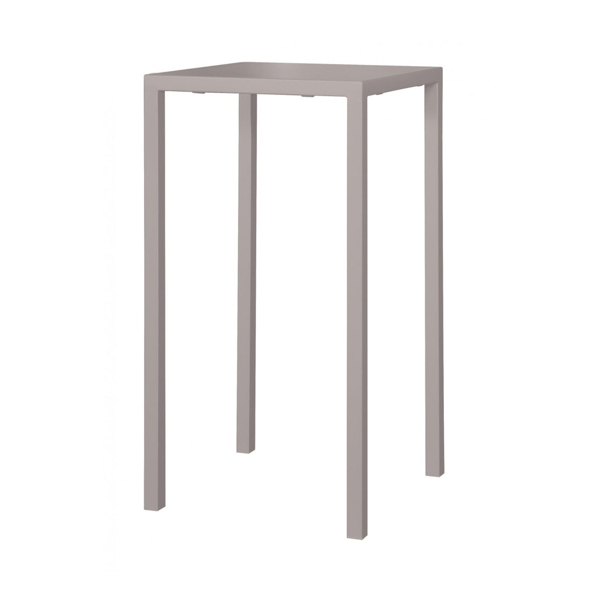 tavolo alto basilea in metallo tortora 70×70 cm, impilabile, tavolo da giardino perfetto per pranzi all’aperto