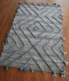 tappeto worgan blu/avorio, colore blu/avorio, taglia 120 x 180. materiali naturali e sostenibili per un comfort ecologico e duraturo