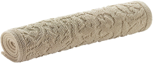 tappeto da bagno gilda lino, colore lino, taglia 54 x 110. vista dall’alto del tappeto da bagno su sfondo bianco