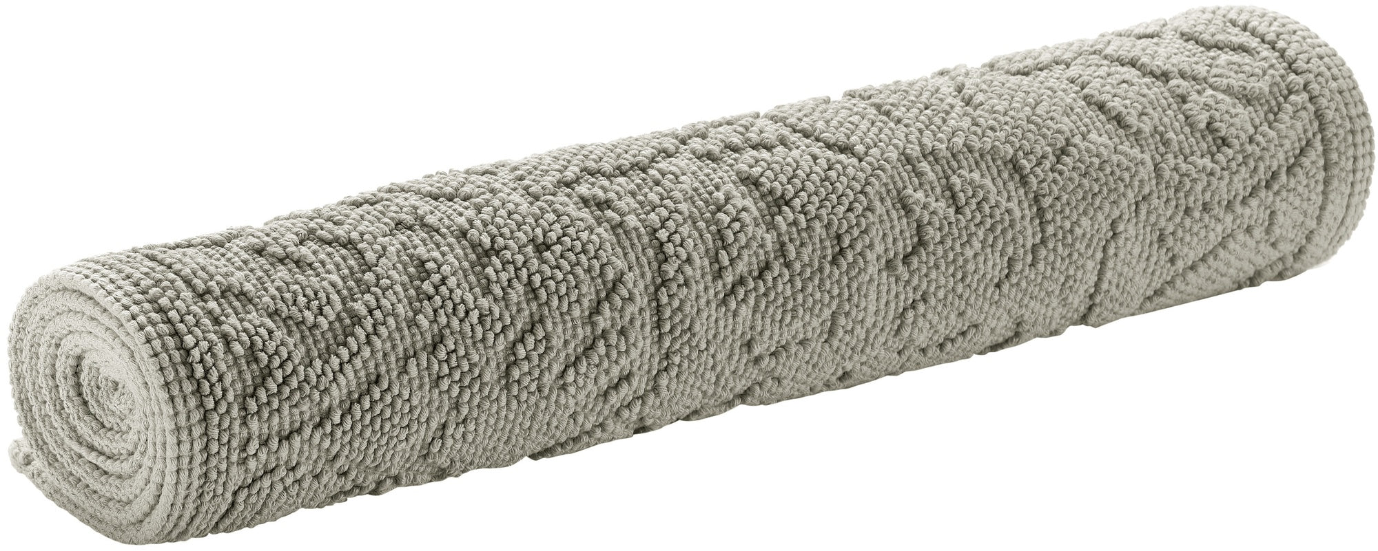 tappeto da bagno gilda perla, colore perla, taglia 54 x 110. vista dall’alto del tappeto da bagno su sfondo bianco